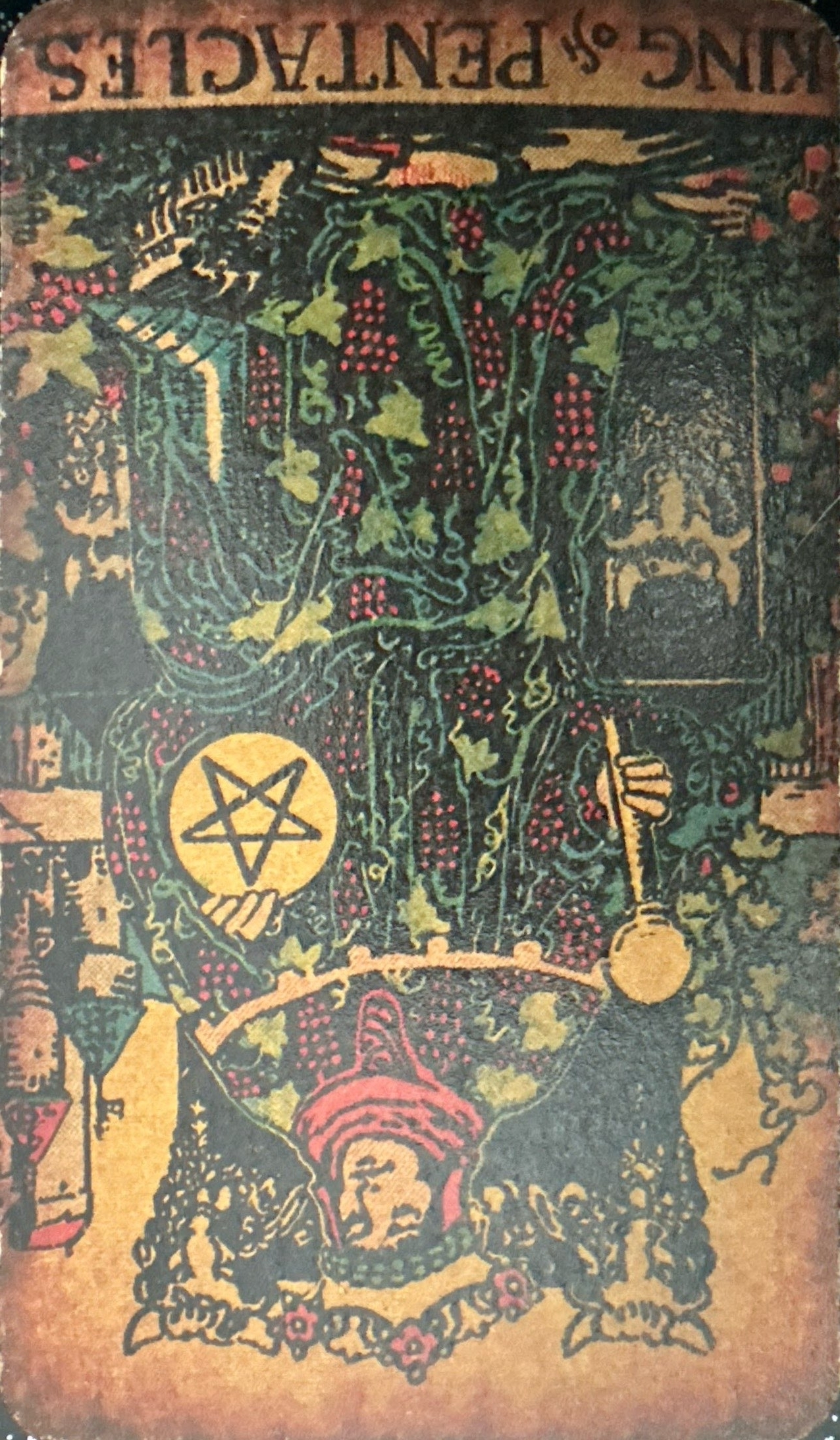 <p>XIV - King of Pentacles (Reversed)</p>