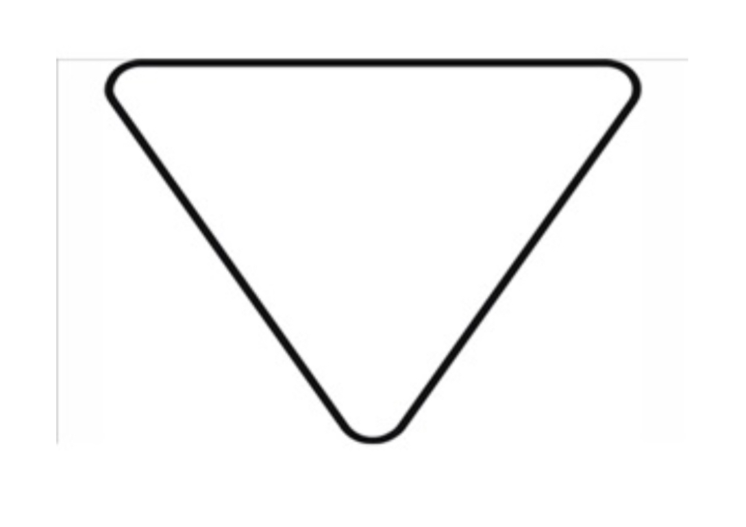 <p>A sign with this shape means </p>