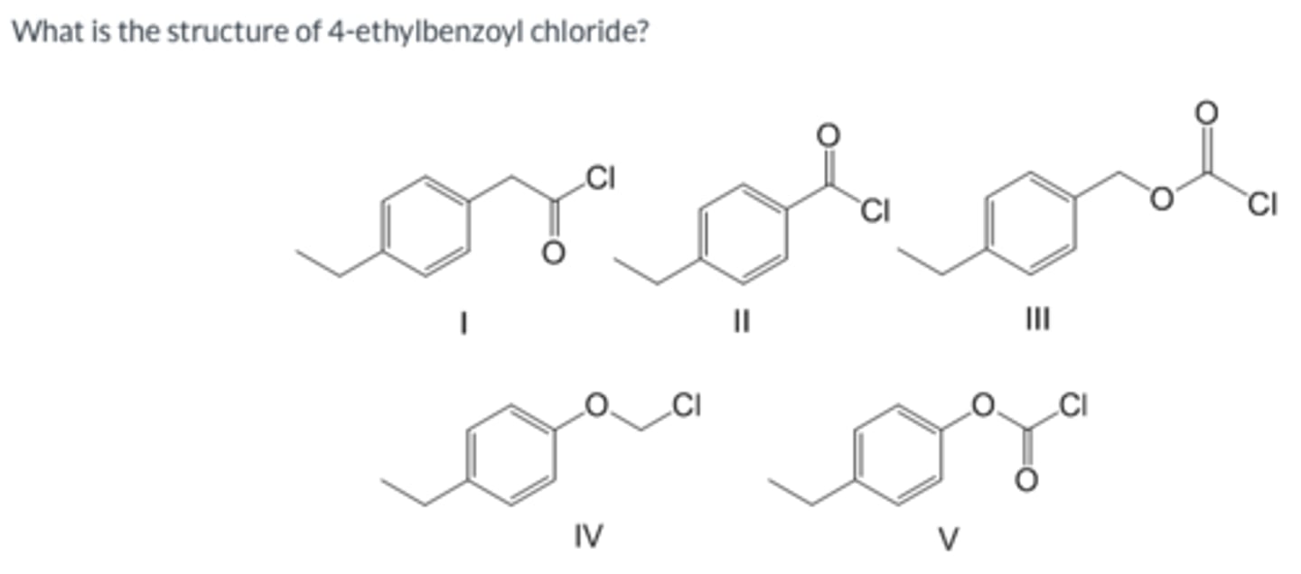 <p>What is the structure of 4-ethylbenzoyl chloride</p>