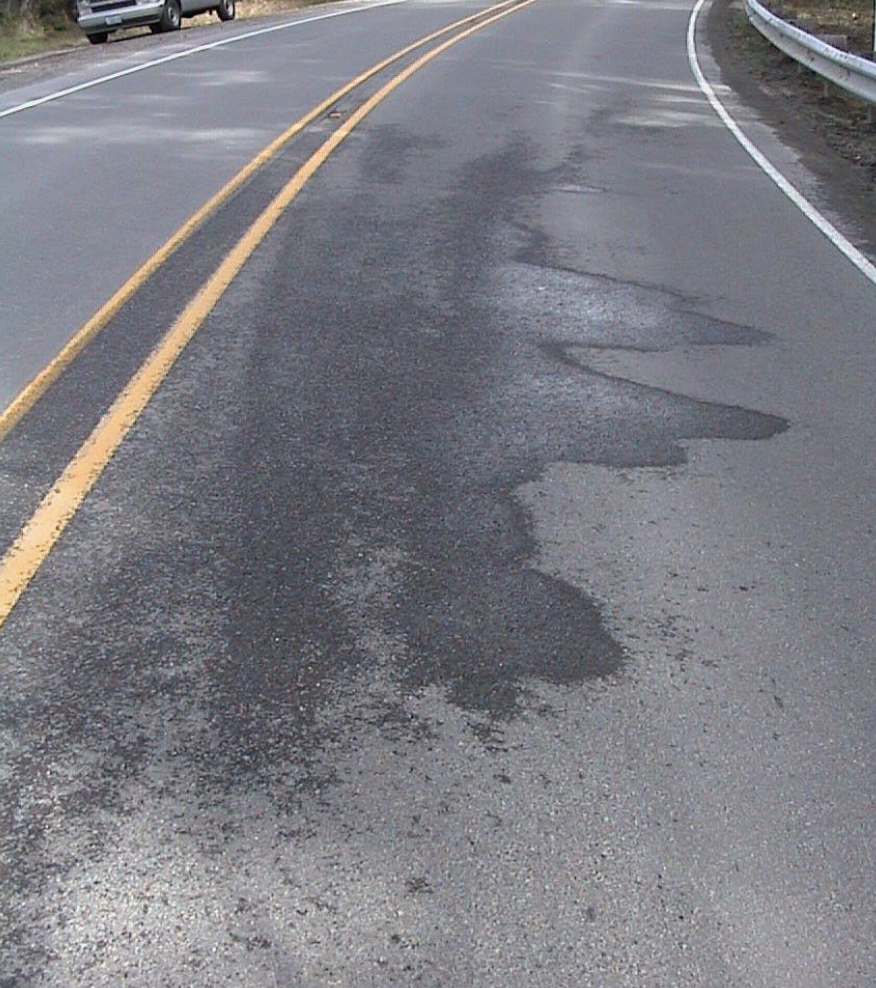 <p>water seeps out of joints/cracks/porous HMA layer</p>