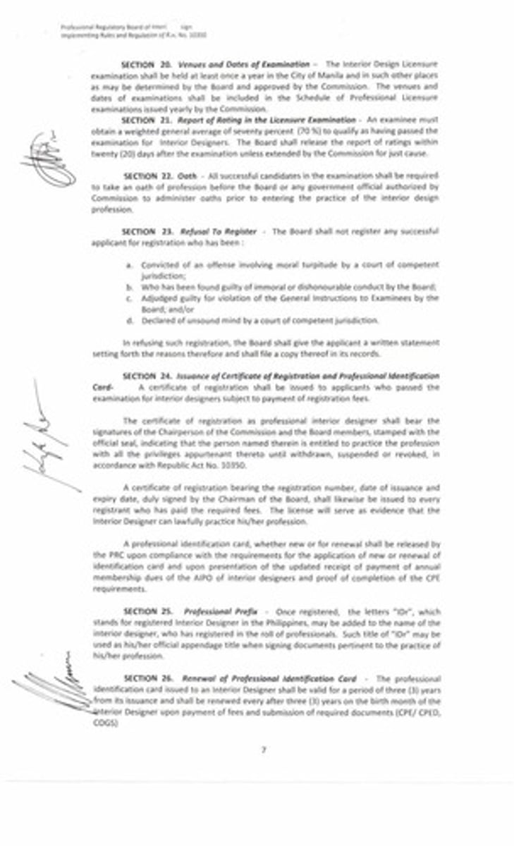 <p>The examination covers Interior Design, Furniture Design and Construction, Materials of Design and Decoration, History of Arts and Interior Design, Interior Construction and Utilities, Color Theory, and Professional Practice and Ethics.</p>