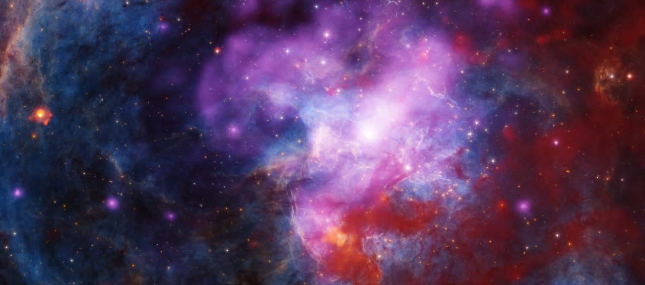 <p>Approximately 13.7 billion years old and is continuously expanding.</p>