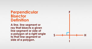 <p>A line that divides a given line segment exactly into two halves forming 90 degrees angle at the intersection point</p>