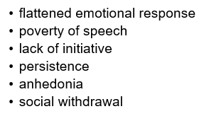 <ul><li><p>known by they absence or diminution of normal behaviours </p></li></ul>