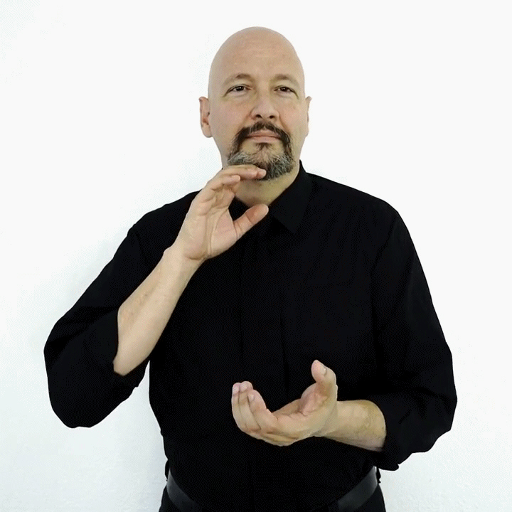 <p>c handshape to chin marriage</p>