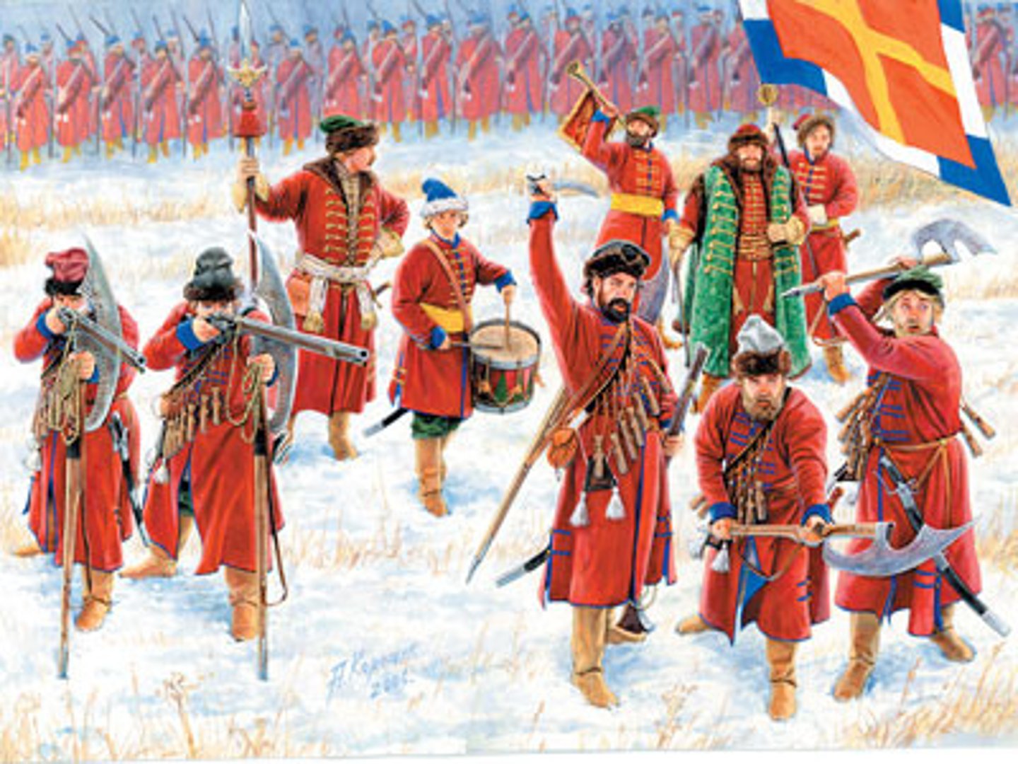 <p>Noble families rebel while Peter is in Europe. When he returns he brutally crushes the rebellion and hangs their corpses on display</p>