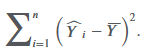 <p><span>The sum of squares regression is the sum of the squared differences between the predicted value of the dependent variable, 𝑌ˆ𝑖, based on the estimated regression line, and the mean of the dependent variable, 𝑌-:</span></p>