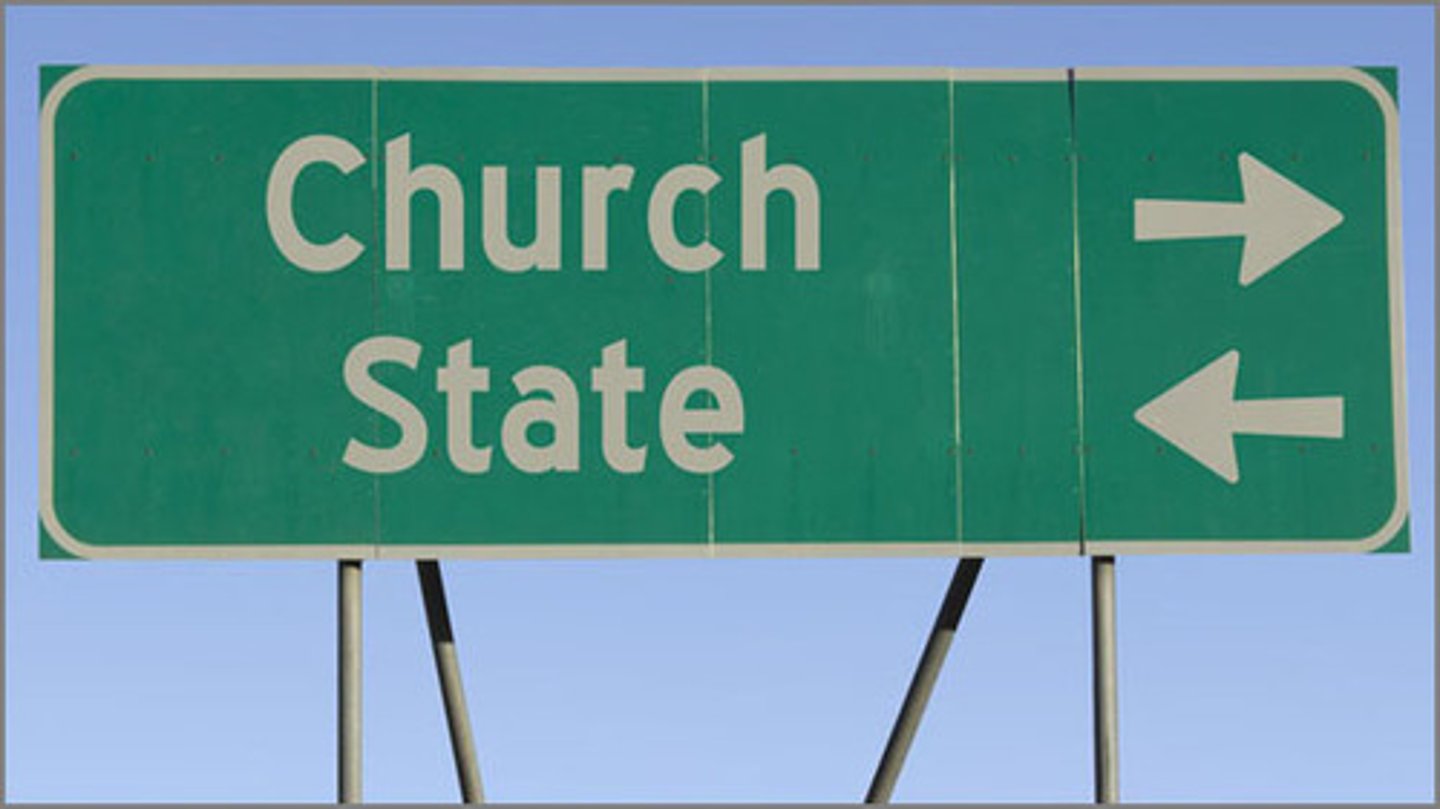 <p>Prohibits government from establishing a religion.</p>