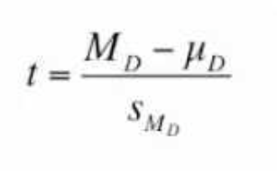 <p>obtained difference / estimated standard error of </p>