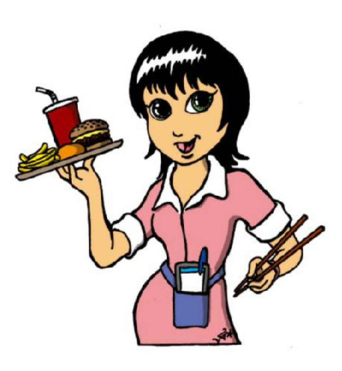 <p>female waitress</p>