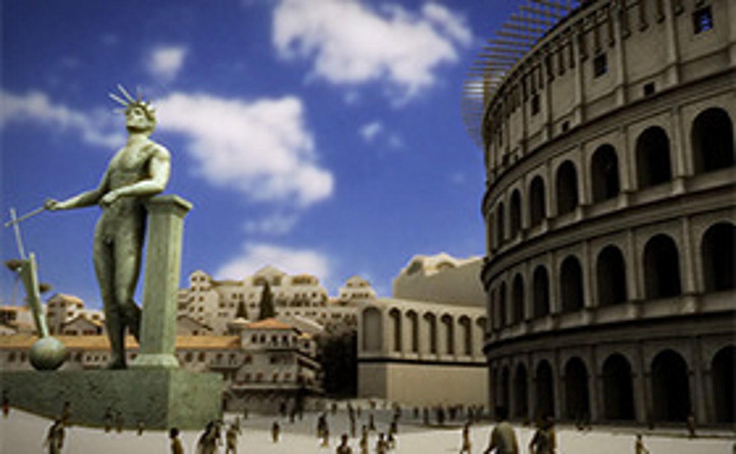 <p>structure built by Nero to be used to be the next Colosseum, staute</p>