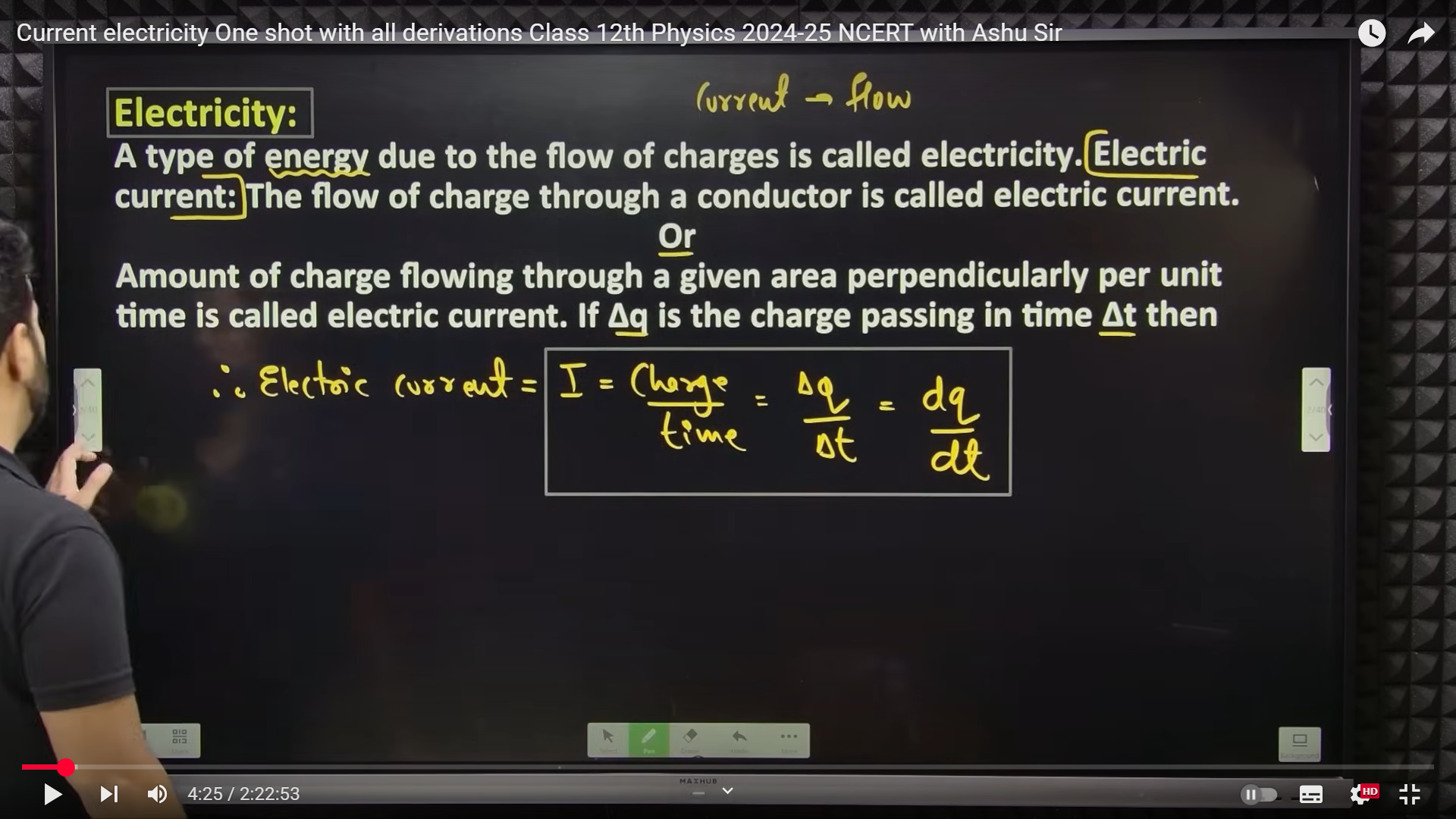 <p>The type of energy due to the flow of electric charges is called as electricity</p><p>the flow of charge through a conductor is called as electric current </p>