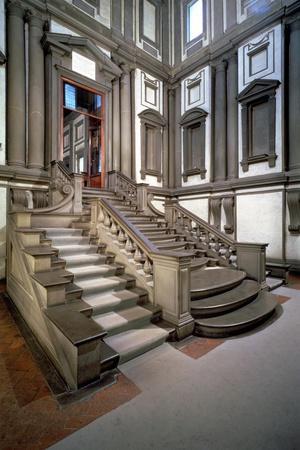 <p>Foyer of the Laurentian Library with Stairway, Late Italian Renaissance/ Mannerism</p>