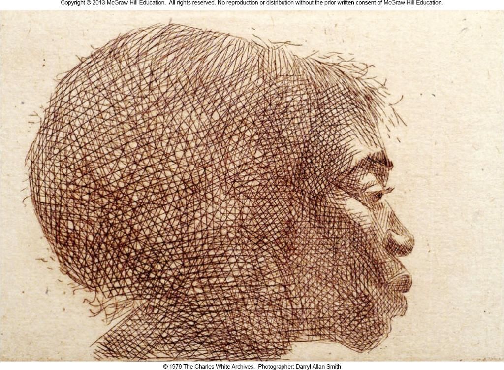 <p>An untitled piece featuring a portrait of a young African girl using hatching and cross-hatching techniques</p>