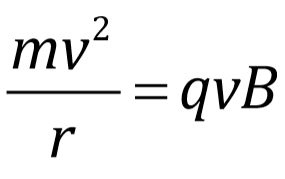 <p>Centripetal force = Magnetic force </p>