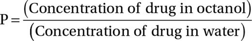 <ul><li><p>measure of molecule’s <strong>lipophilic character</strong></p></li><li><p>distribution of a solute added to a mixture of two immiscible liquids between the two phases at constant temperature</p></li><li><p>depends on drug concentration only if drug molecules have tendency to associate in solution</p></li><li><p><strong>high P= lipophilic</strong></p></li><li><p><strong>low p= hydrophilic</strong></p></li></ul><p></p>