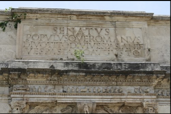 <p>Arch of Titus: Inscription</p>