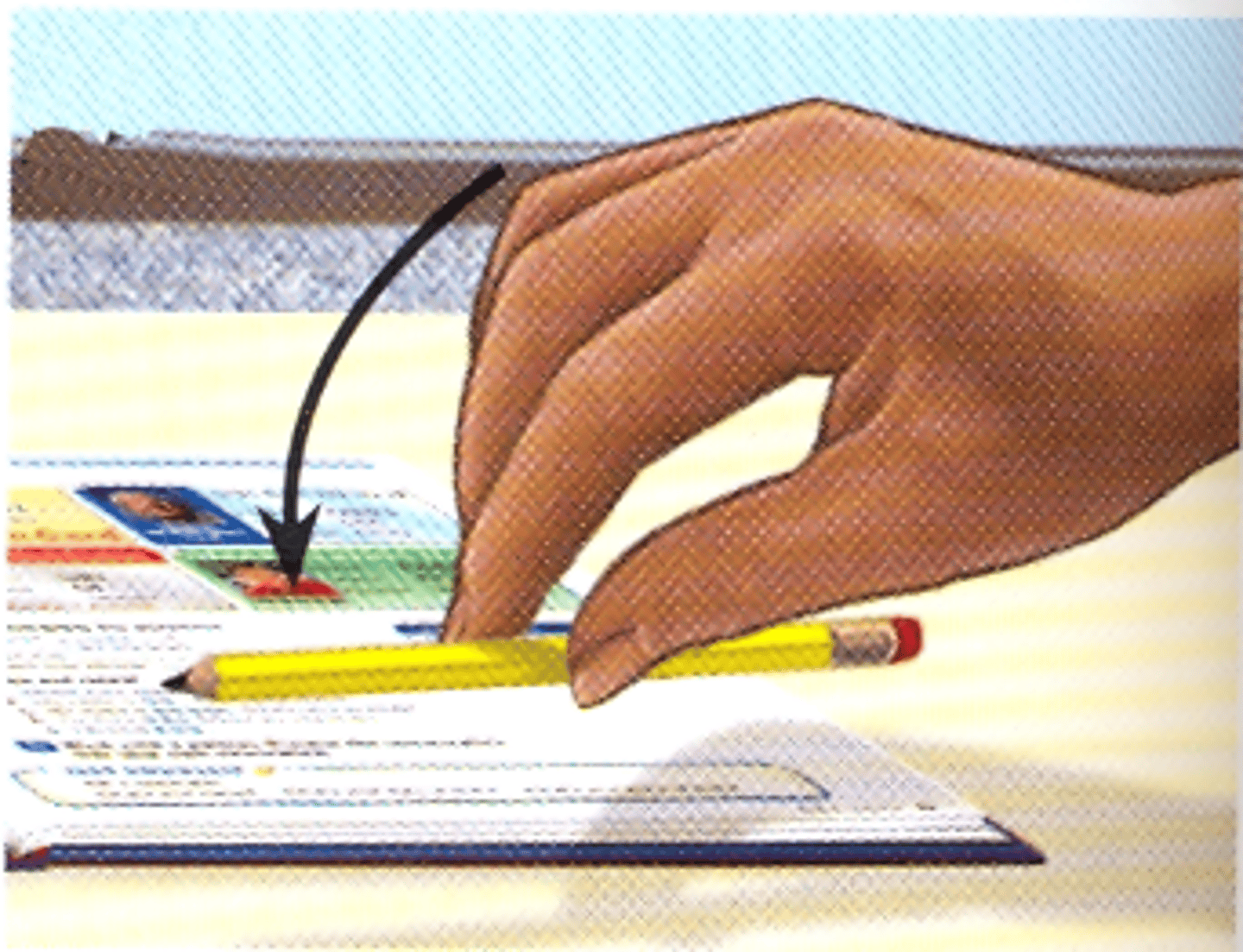 <p>Put the pencil ________.</p>