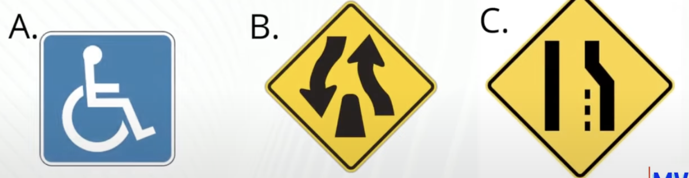 <p>*Divided highway ends. The divided highway on which you are traveling ends 350-500 feet ahead. You will then be on a roadway with two-way traffic. Keep to the right.</p>