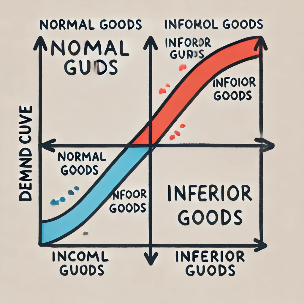 <p><span style="color: yellow">Discuss the impact of a change in income on the demand curve.</span></p>