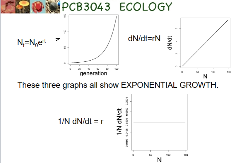 <p>Exponential growth is one type of density independent growth</p>