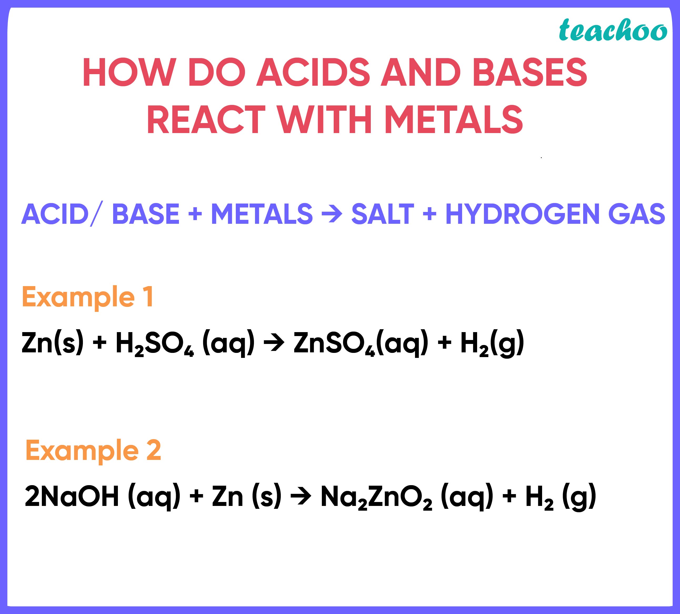 <p>forms a salt and hydrogen gas</p>