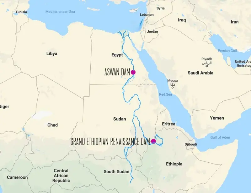 <p>is a significant dam in Egypt that helps control the annual flooding of the Nile River and provides hydroelectric power. </p>