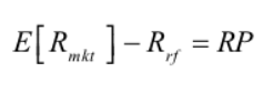 <p>ER (expected return)<br>R (risk free rate)<br>RP (Risk Premium)</p>