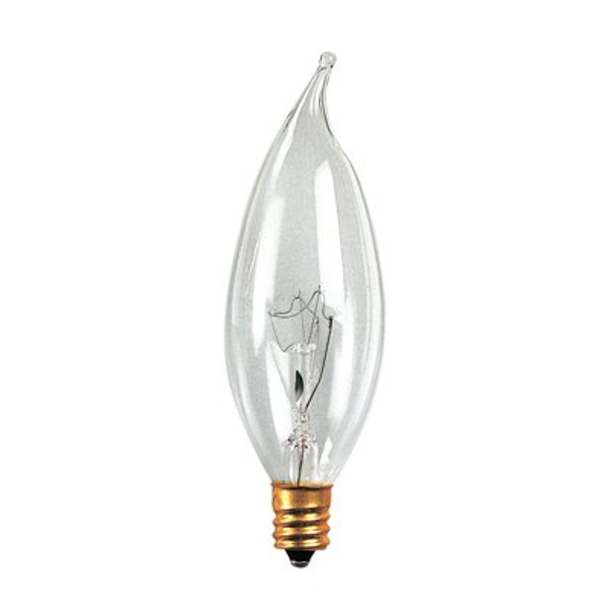 <p>Incandescent lamp with <strong><u>candle-shaped bulb for low-wattage</u></strong>, <strong><u>decorative</u></strong> incandescent lamps</p>