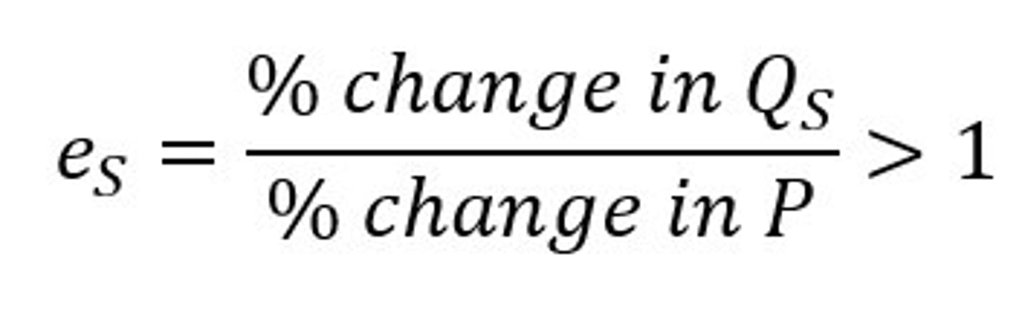 <p>the percentage change in quantity supplied will be greater than the percentage change in price</p>
