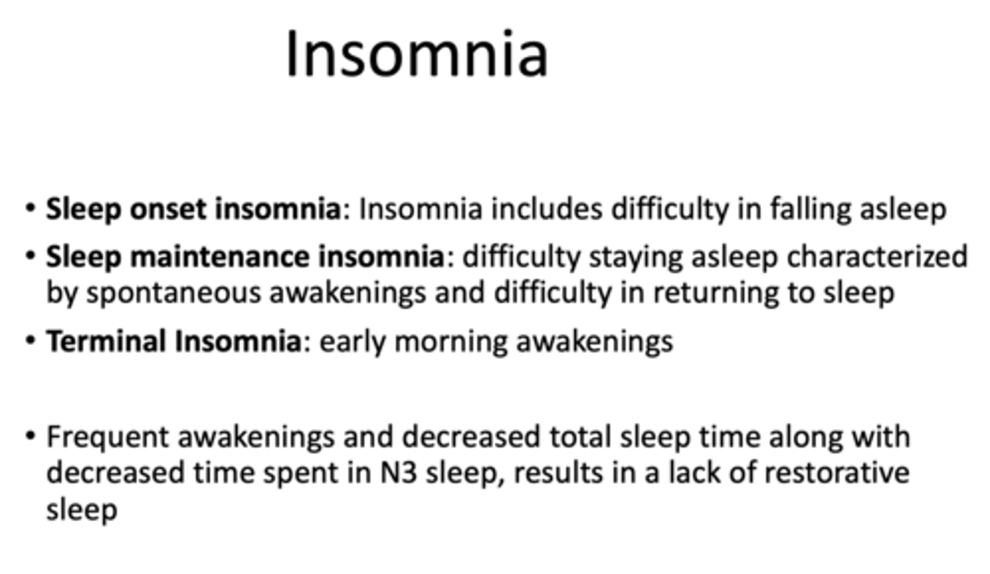 <p>Sleep maintenance insomnia</p>