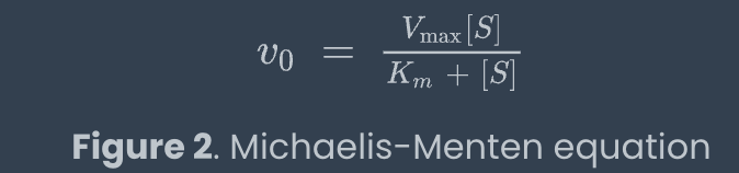<p>as substrate concentration increases, the rxn rate approaches Vmax at infinite substrate concentration</p>