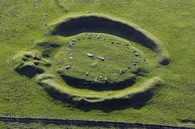 <p>circular ditches around which some megalithic monuments are arranged</p>