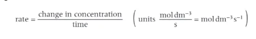 <p>the change in concentration of a reactant / product in a given time </p><p></p>