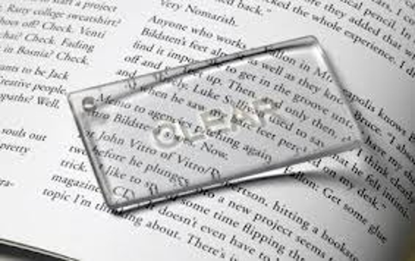 <p>A mineral or something you can see through</p>