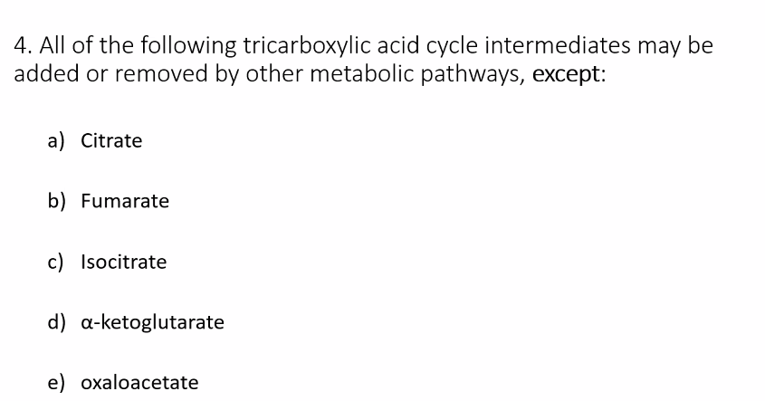 <p>C) </p><p>isocitrate may be added or removed. </p>