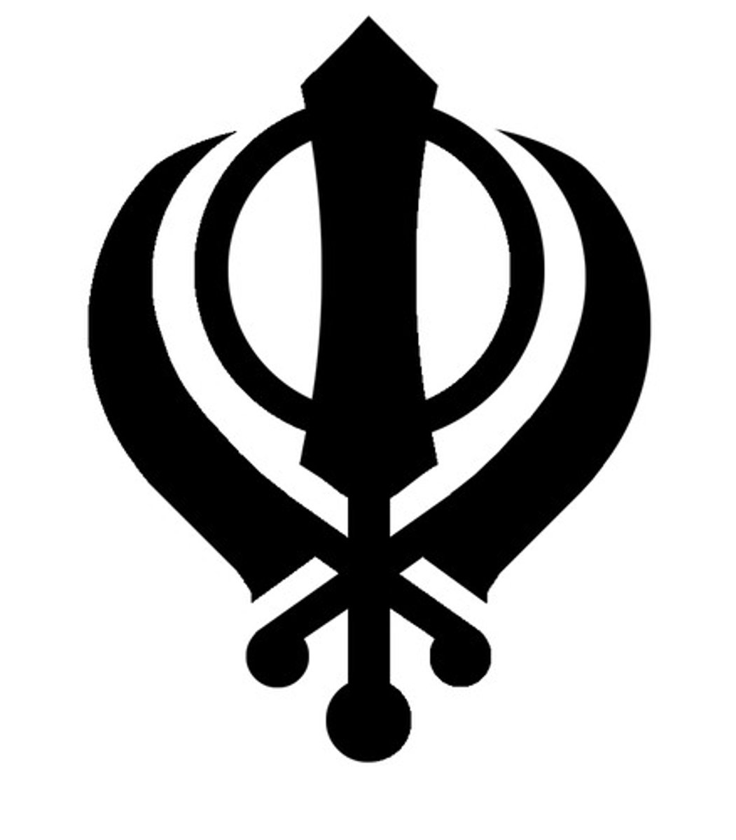 <p>the doctrines of a monotheistic religion founded in northern India in the 16th century by Guru Nanak, persecuted under the Mughals, and has some similarities to both Hinduism and Islam</p>