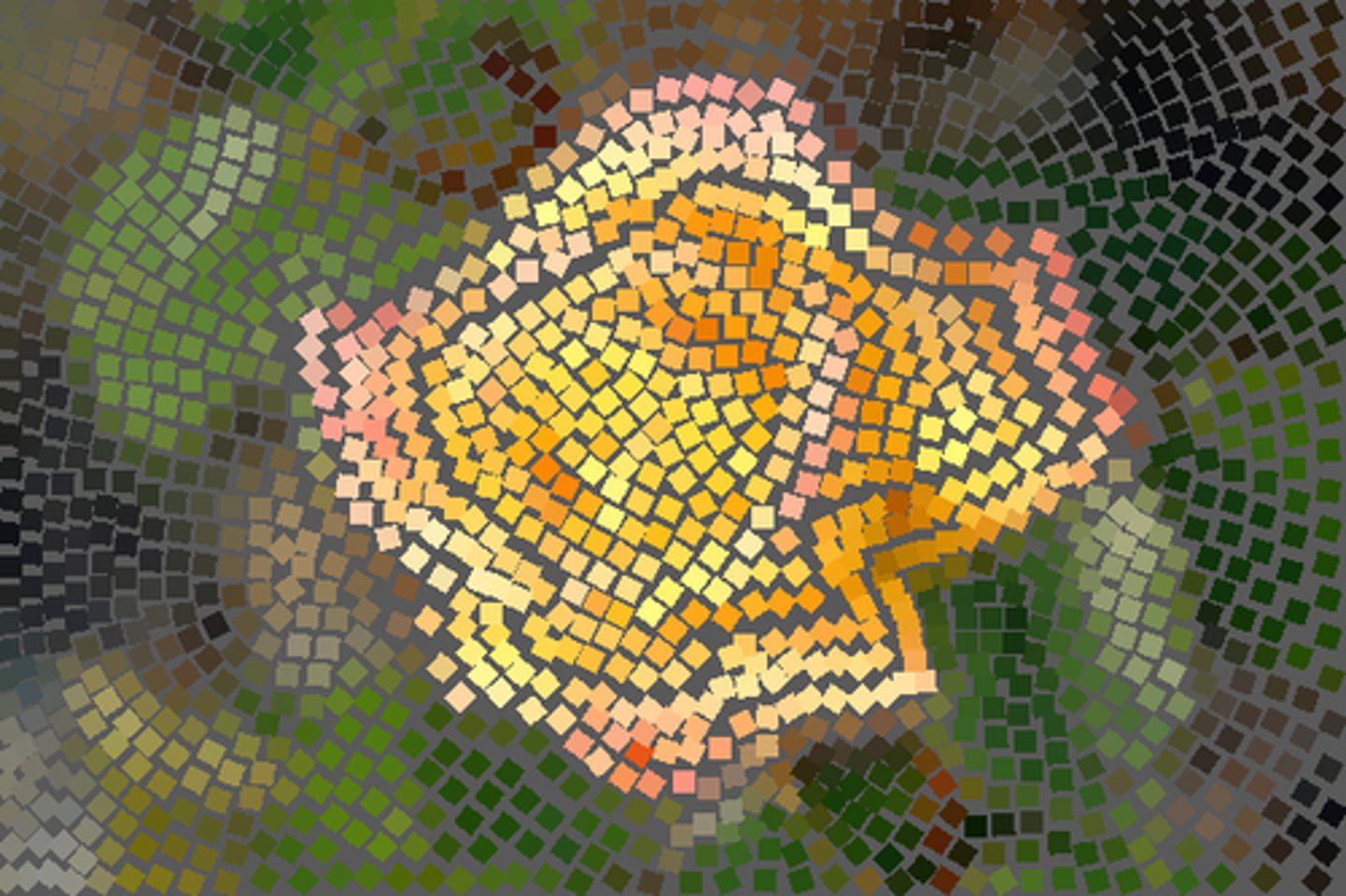 <p>a mosaic of tessera arranged in waving lines resembling the form or tracks of a worm</p>