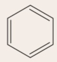 <p>benzene ring with alternating single and double bonds which continuously flip</p>