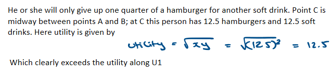 <ul><li><p>MRS = 100/x<sup>2</sup>&nbsp;</p><ul><li><p>as x rises, MRS falls </p></li></ul></li></ul><p></p>