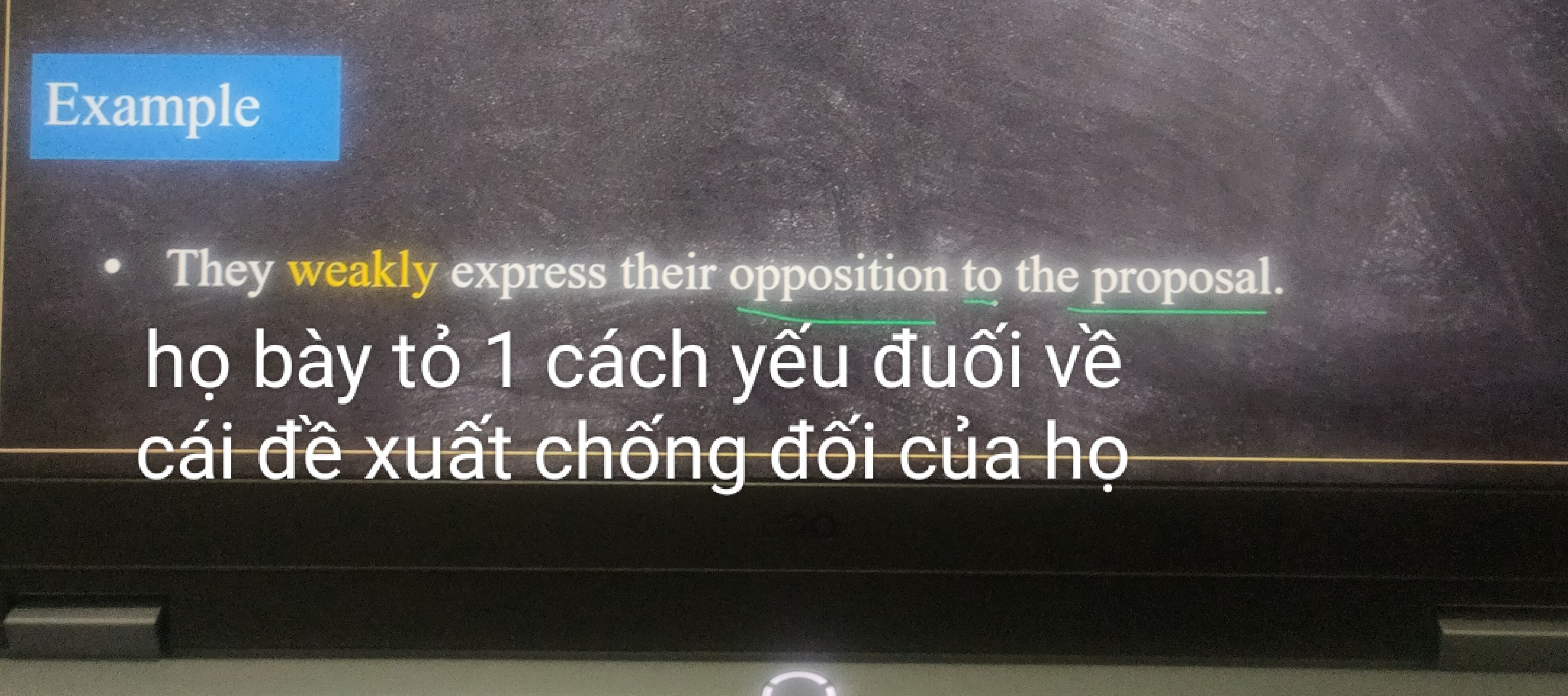 <p>1 cách yếu ớt</p>