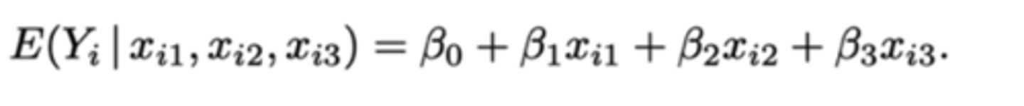 <p>β₀ + β₁</p><p>We kunnen de termen β₂xi2 en β₃xi3 schrappen, want deze zijn gelijk aan 0.</p><p>β₁xi1 behouden we, omdat deze gelijk is aan 1.</p>
