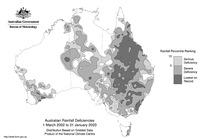 <p><span>Affected most of Australia, generally southern parts</span></p>