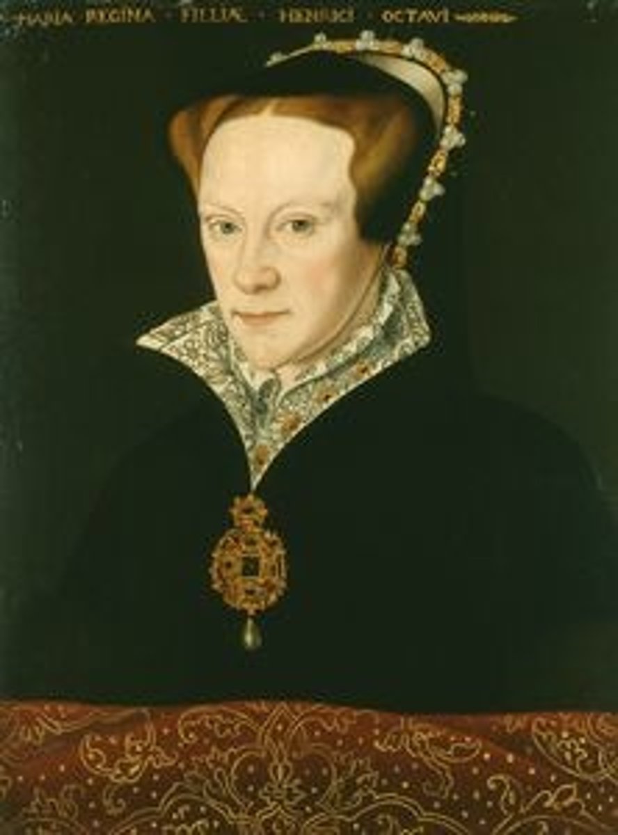 <p>Killed 287 heretics - shown in the 1563 Foxe's book of martyrs</p><p>Mary shown to even kill children - a religious change not exactly taken well and saw little popular support</p><p>Aim to re-catholicise England with the returning Cardinal Pole</p><p>1554 - restoration of Heresy laws</p><p>1553 - First statue of repeal - repealed religious legislation of Edward VI's reign</p><p>1555 - second statue of repeal - repealed anti-papal legislation from Henry VIII's reign</p><p>1556 - burning of Archbishop Cramner</p><p>1555 - first heretic burnings</p><p>Political elite had no intention of surrendering the cheap monastic land that they had acquired - previous corruption in the Church was hindering Mary</p>