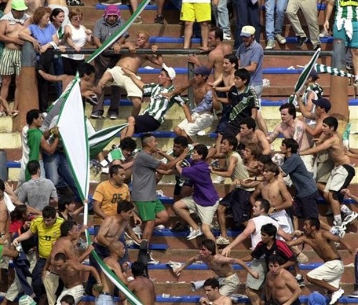 <p>(n.) a confused hodgepodge of sounds, hubbub; a commotion that goes far beyond what is justified</p><p>syn: hullabaloo, tumult, pandemonium</p>