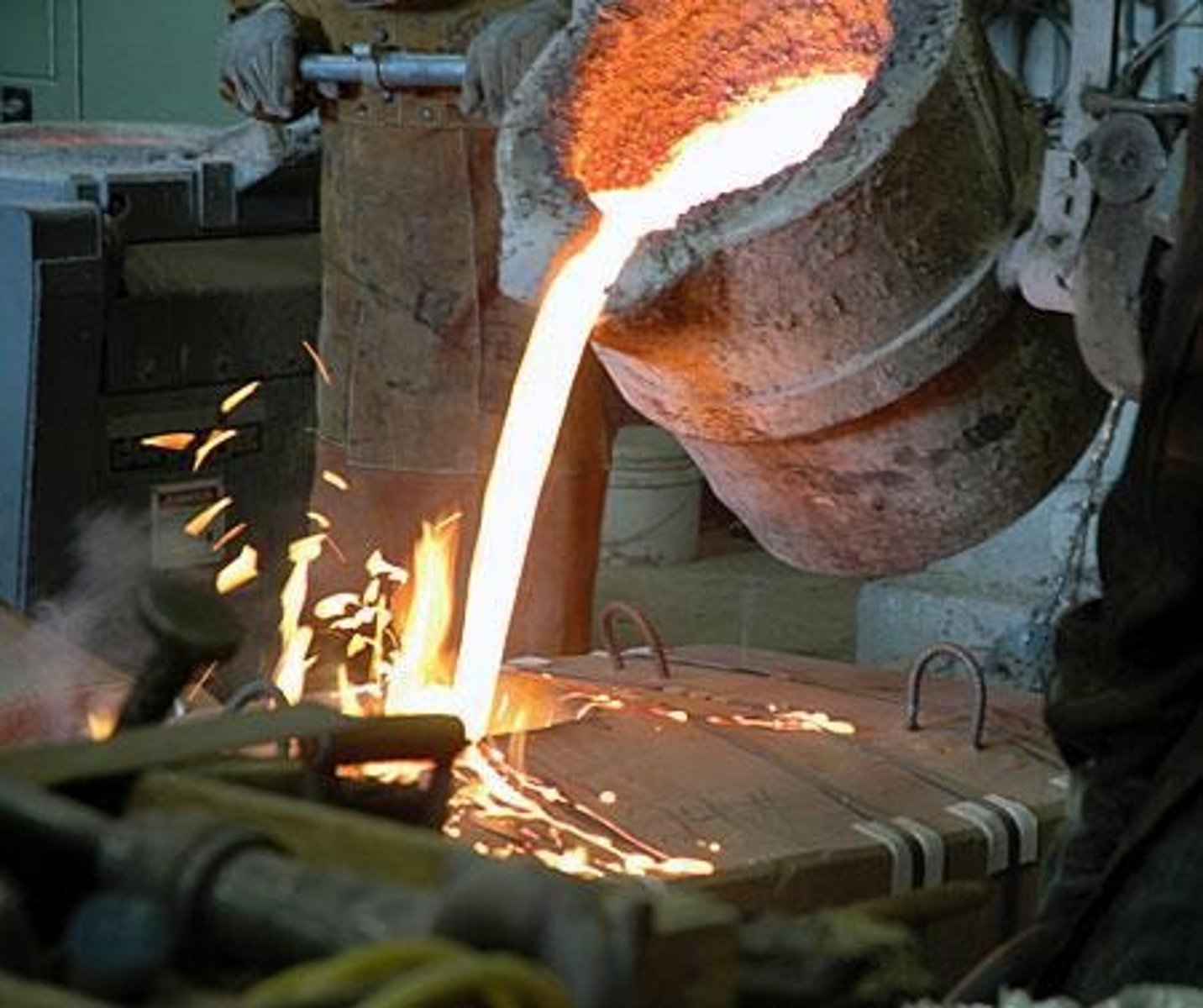 <p>Material is melted, heated to proper temperature, treated to modify its chemical makeup, molten material is poured into a mold, and solidifies.</p>