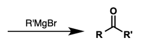<p>what molecules convert to ketones by Grignard?</p>