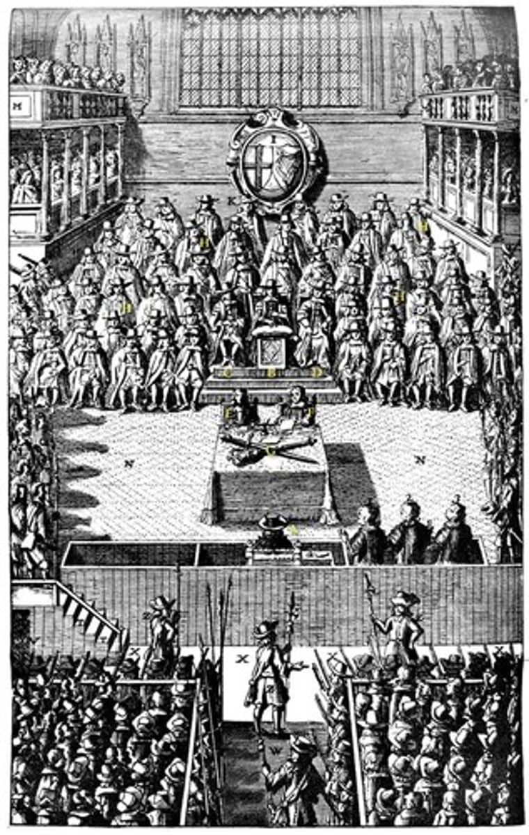 <p>The Cromwell-controlled Parliament that proclaimed England a republic and abolished the House of Lords and the monarchy.</p>