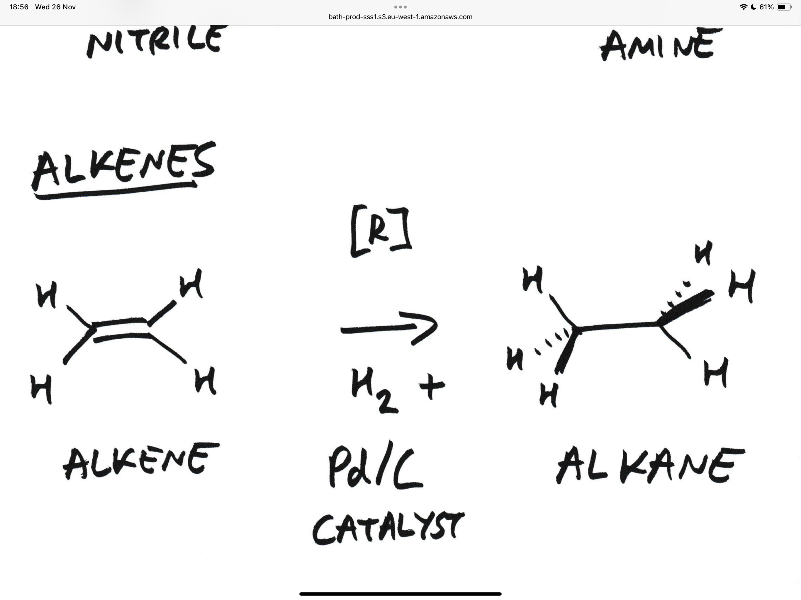 <p>H2 and pd/c</p><p>Both hydrogens are delivered in the same face </p>