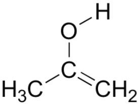 <p><span>This is the </span><span style="color: mediumseagreen"><strong>[keto or enol]</strong></span><span> form of acetone</span></p>